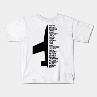 Plane and Phonetic Alphabet Kids T-Shirt